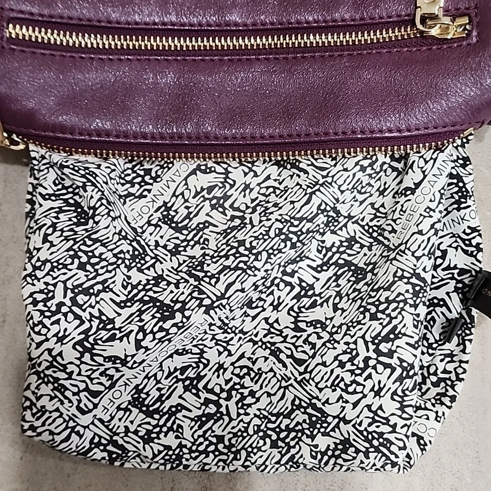 Rebecca Minkoff Zippered Crossbody Bag Chain Strap Leather Gold Hardware